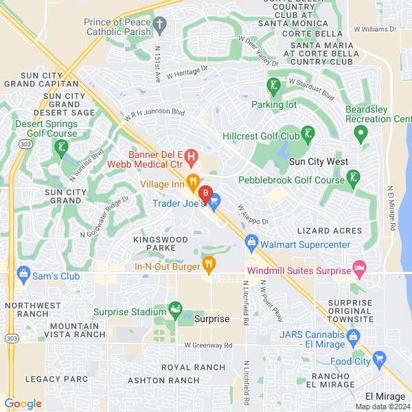 Char Wheeler-Riley, REALTOR (Home Realty) location map: 14245 W Grand Ave #1, Surprise, AZ