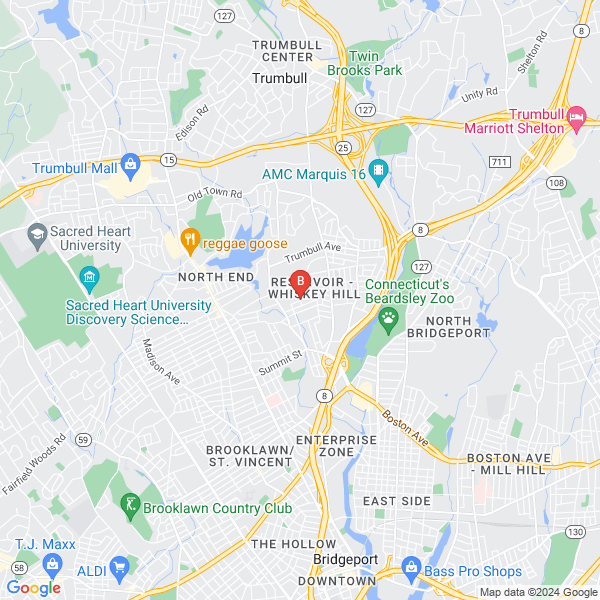 Dreamworld Marketing LLC Fairfield County CT location map: Pitt Street, Bridgeport, CT